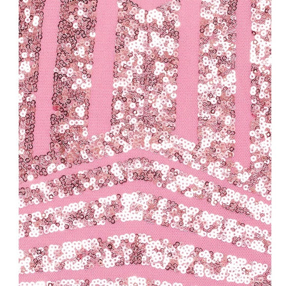 SUPERDOWN Carly Fringe Mini Dress Pink Sequin Small S Taylor Swift - Picture 7 of 8